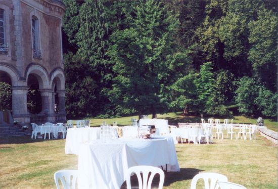 Terrasse extérieur du Château du Repaire à Vigeois en Corrèze